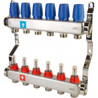 Коллектор 1х3/4 ЕК из нерж. стали 3 вых. в сборе с расходомерами MVI